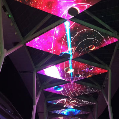 P7.8 লাইটওয়েট সিলিং LED ডিসপ্লে, LED স্বচ্ছ স্ক্রীন উচ্চ স্বচ্ছতা